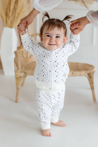 Dres niemowlęcy "Hearts Lilac" Makoma 