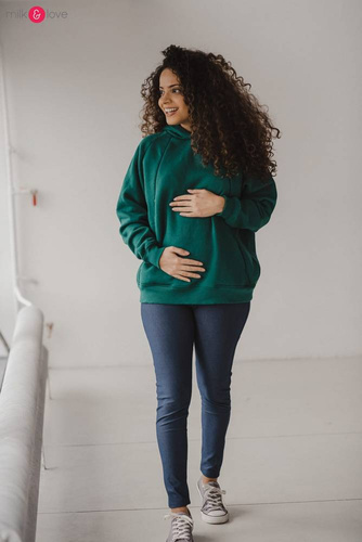 Bluza do karmienia Motherhood Milk&Love oversize butelkowa zieleń