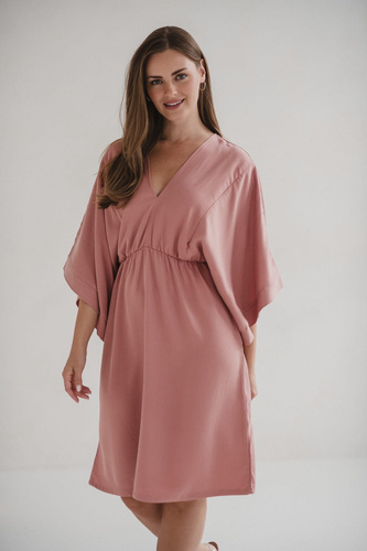 Elegancka sukienka Mama Zen do karmienia i na ciążę – Tencel Herbal Rose