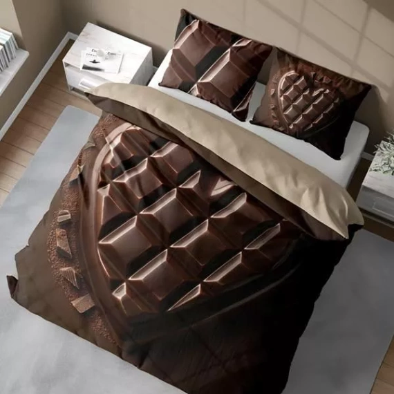 Pościel 3D z mikrofibry 5316 A Detexpol – z tabliczką czekolady w kształcie serca