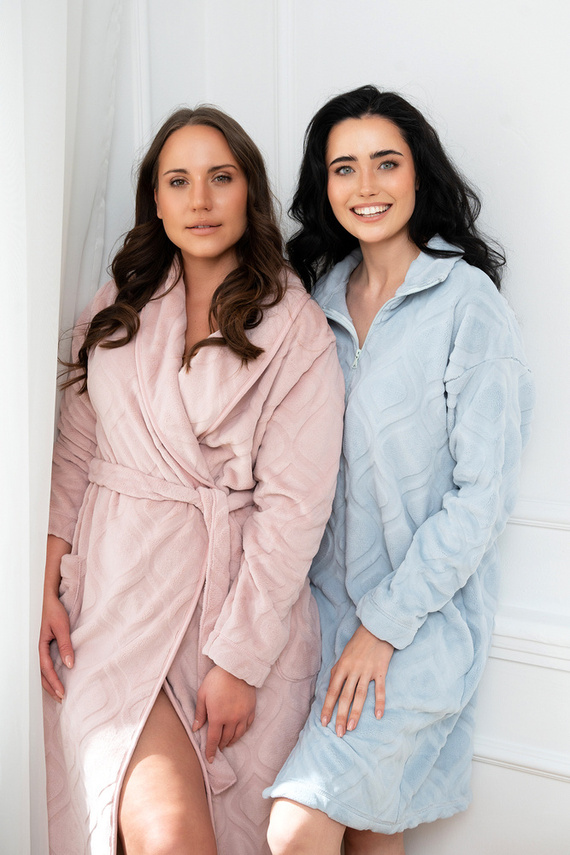 Szlafrok damski na zamek Arena Italian Fashion - niebieski