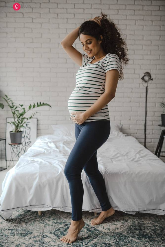 Długie legginsy ciążowe Milk&Love granatowe