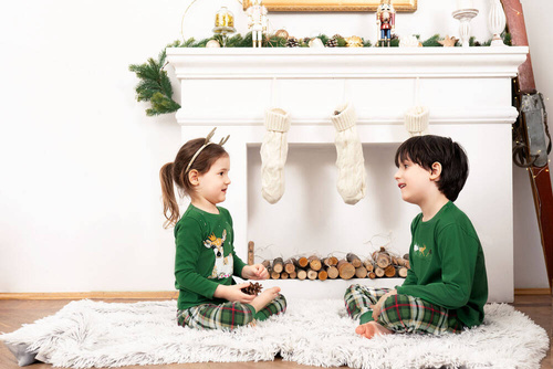 Piżama dla dziecka Zonda Italian Fashion - zielony/druk 