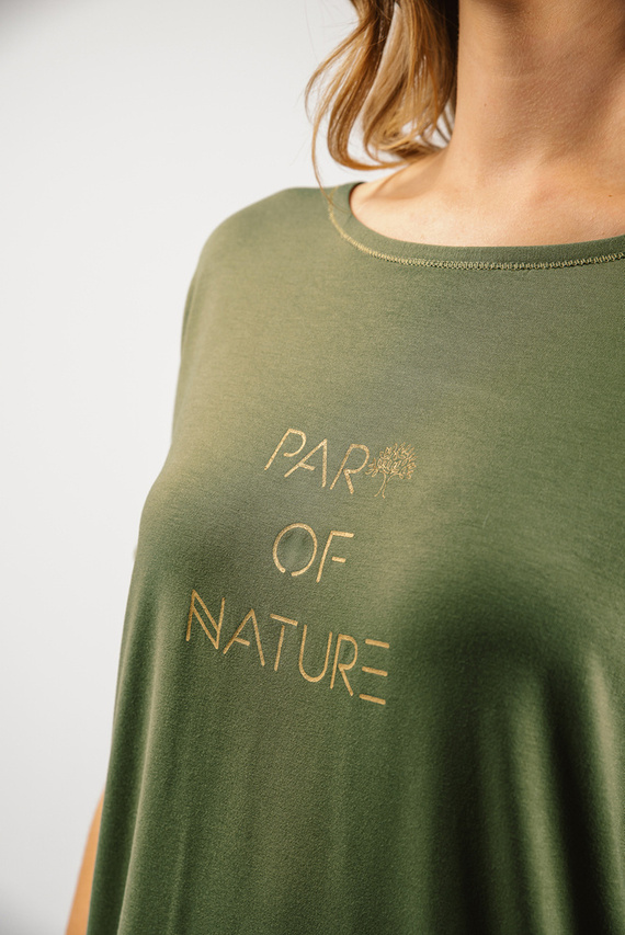 Piżama Damska krótki rękaw, 3/4 spodnie Natura Italian Fashion - khaki