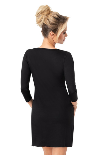 Donna Margo – koszula nocna damska z wiskozy, koronka, rękaw 3/4, eleganckie pudełko