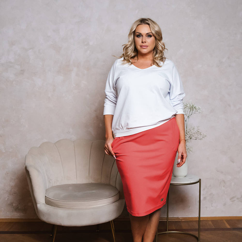 Spódnica damska midi Karina Italian Fashion - koralowy