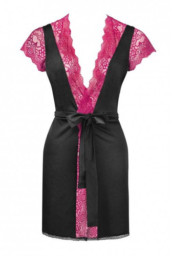 Szlafrok damski Kumiko LC 90428 Pink Rosses Collection LivCo Corsetti