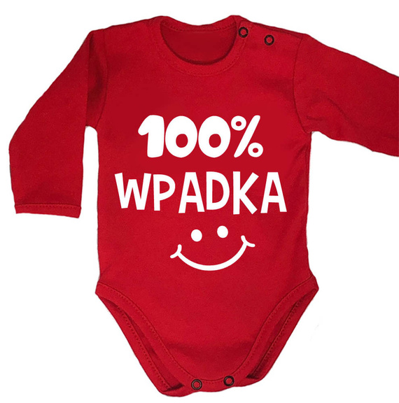 Body długi rękaw "100% WPADKA" Moocha czerwony 
