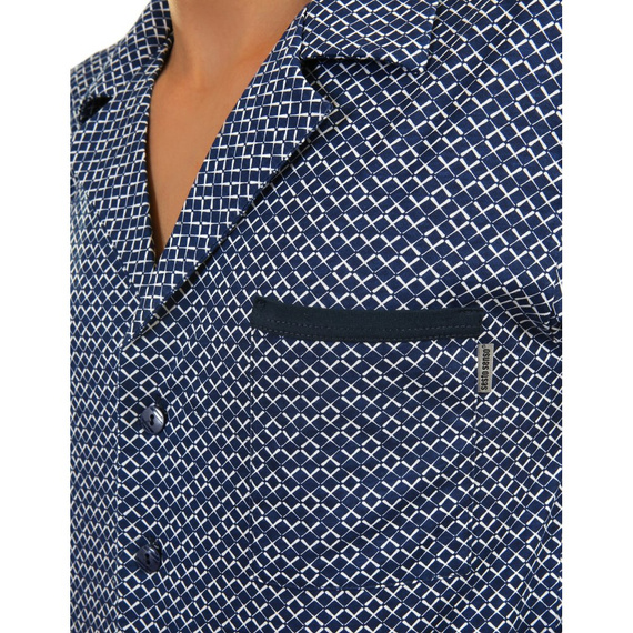 Bawełniana piżama męska, rozpinana 2281/01 Sesto Senso - granatowy