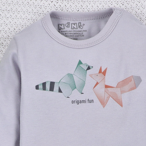 Body z bawełny organicznej Fun Origami Nini szary