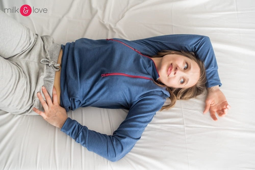 Dresowe spodnie ciążowe Milk&Love jasny szary melanż