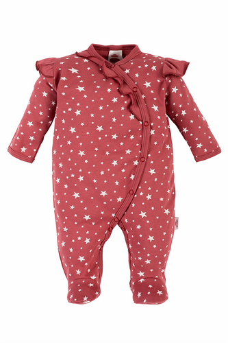 Pajacyk niemowlęcy "Stars" Makoma ciemny róż 