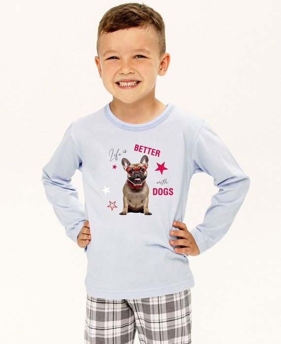 Piżama dla chłopca 3204,3205 Ollie Taro -błękitny