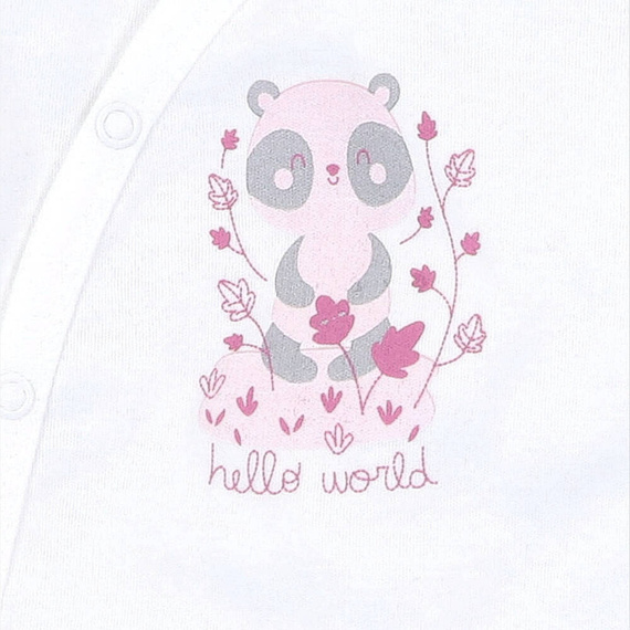 Body kopertowe z bawełny organicznej Wesoła Panda Nini ecru