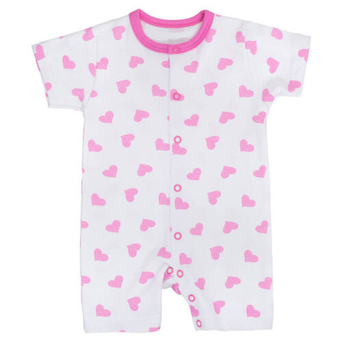 Pajacyk letni rampers Serduszka Martex biały