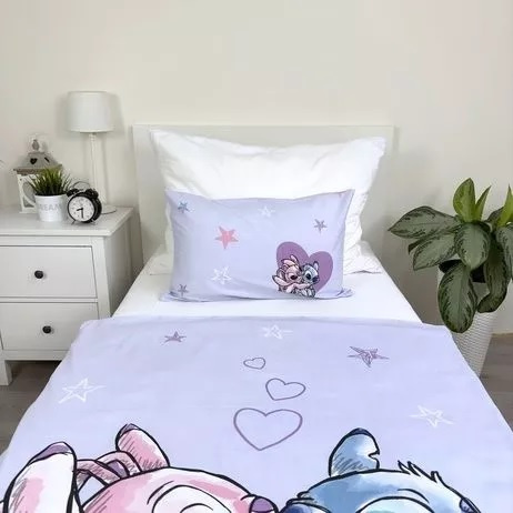 Pościel dziecięca bawełniana JF 24 Lilo i Stitch Heart wrzosowa Jerry Fabrics