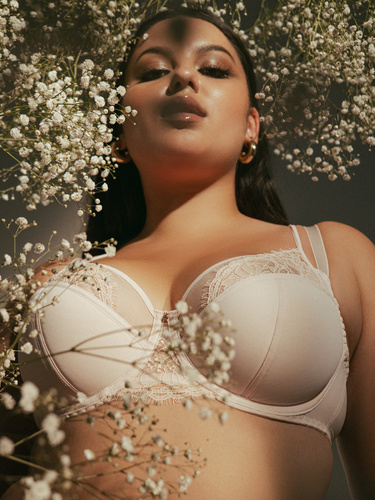 Biustonosz Półusztywniany Maxi Ava 2163 Pudrowy – Komfortowy Biustonosz z Koronką dla Dużego Biustu