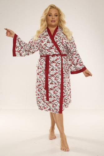 Szlafrok damski 468/473 Mia Plus Size Forex - bordowy