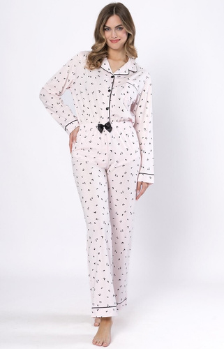 Laveza Alka 1618 – damska piżama bawełniana z długim rękawem i guzikami