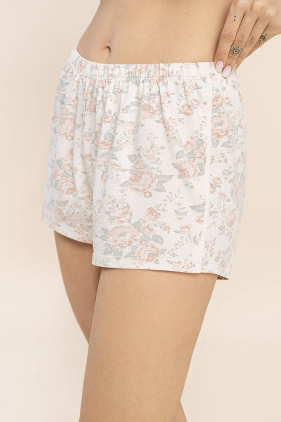 Piżama damska 2 Bonamera beżowy kwiaty