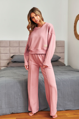 Dres damski Doctor Nap 7360 – Bawełniany, oversize, szerokie spodnie | Polska jakość - blush rose