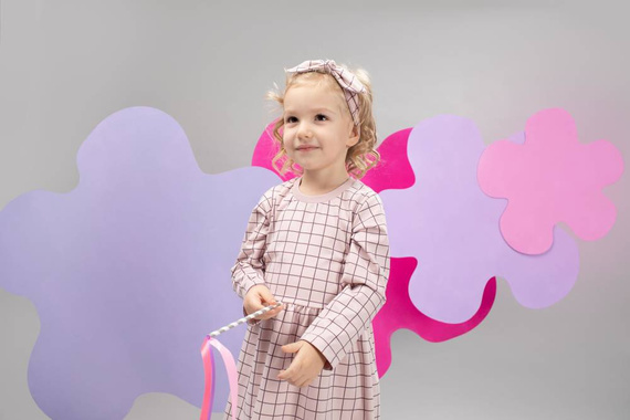 Sukienka dziewczęca Romantic Pinokio - róż druk