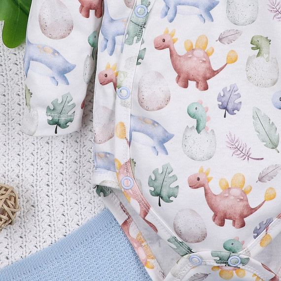 Body niemowlęce kopertowe Dino Explorer | 100% bawełna organiczna