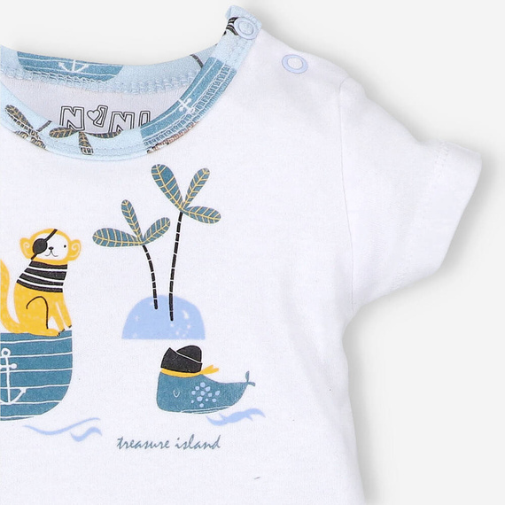 Rampers z bawełny organicznej Piraci Nini