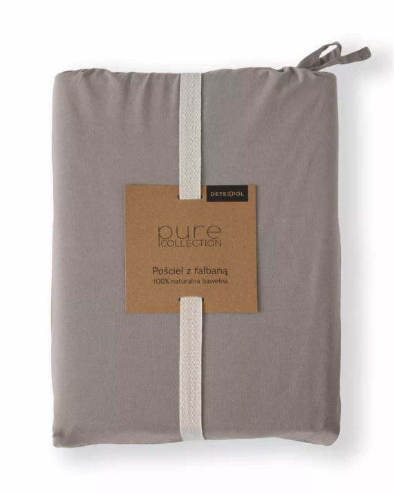 Pościel bawełniana Pure 23 jednobarwna Detexpol szary ciemny