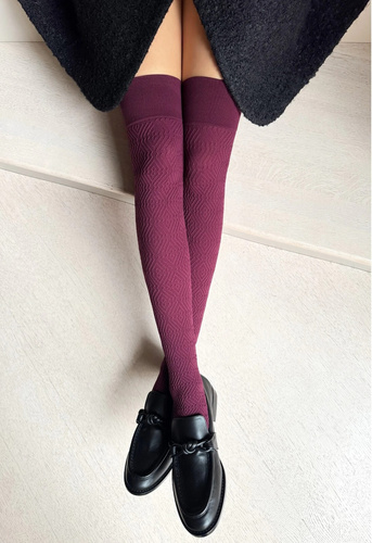 Veneziana Bocaro – damskie zakolanówki z mikrofibry i wzorem w romby