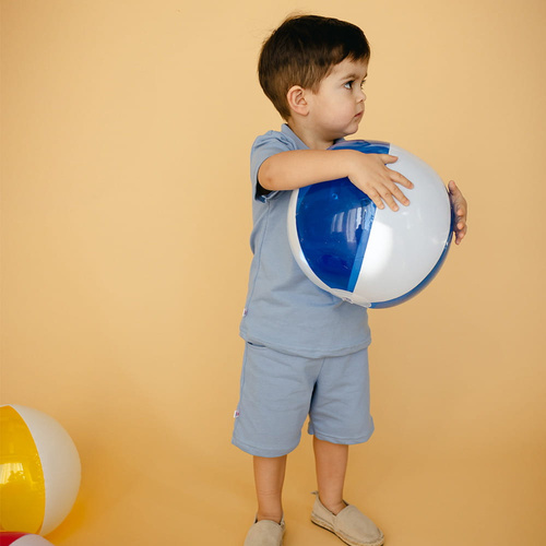 T-shirt polo z kołnierzykiem dla chłopca Elephant-niebieski