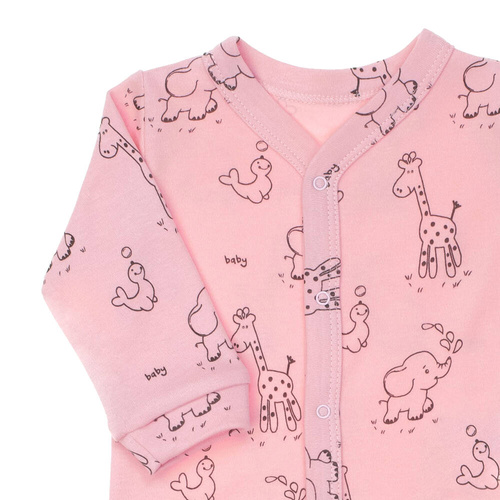 4800 04 Animals Komplet wyprawkowy 4-częściowy nadruk Nicol - różowy