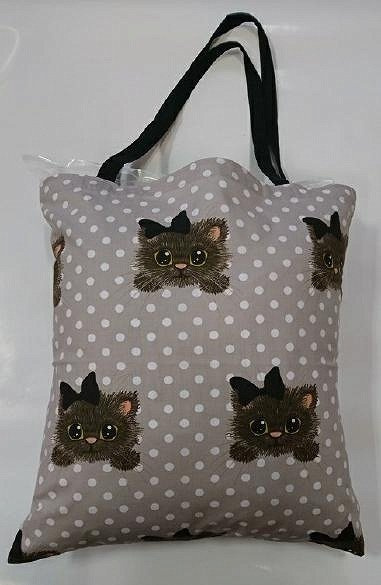 Torba bawełniana na zakupy Kwiatki wzór serwetki szary