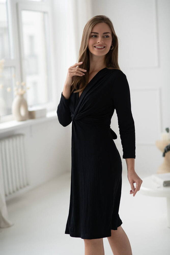 Sukienka ciążowa i do karmienia rękaw Loop 7/8 Milk&Love czarny 