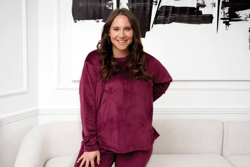 Komplet damski Akara Italian Fashion - bordowy 