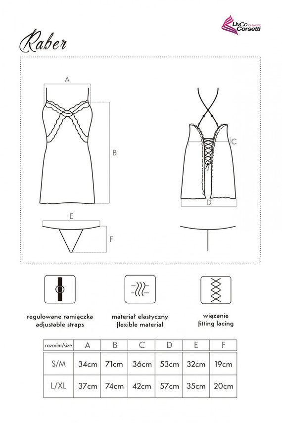 Komplet dwuczęściowy Raber Gold LC 90579 LivCo Corsetti Fashion gold