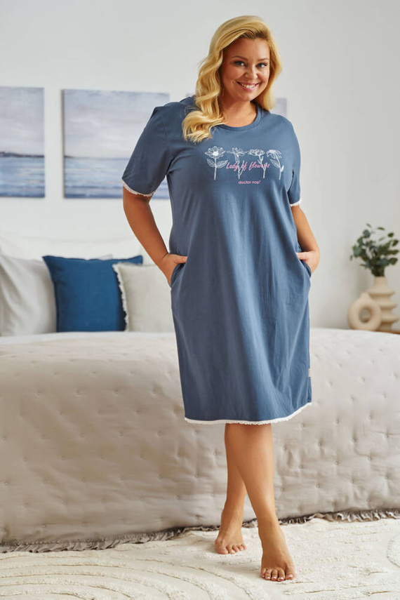 TB.5366 Koszula Nocna Plus Size Doctor Nap - deep blue