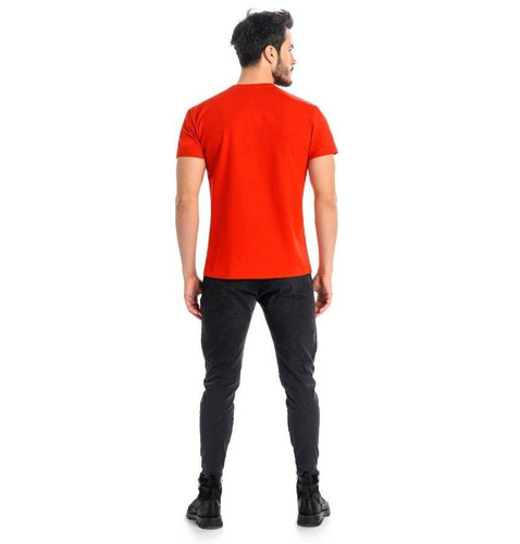 T-Shirt Męski Bawełniany Dany V- czerwony