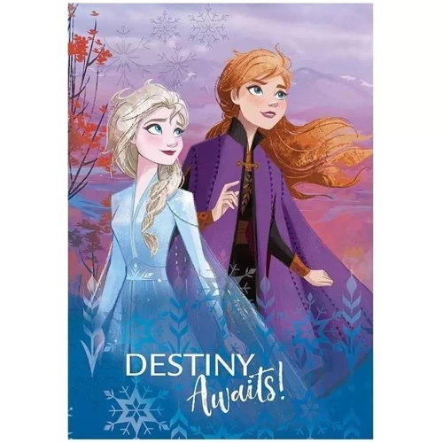 Kocyk polarowy pled dziecięcy Frozen Anna i Elsa Kraina Lodu Setino fioletowy