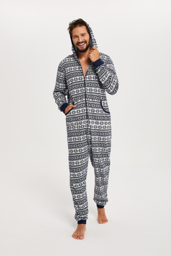 Piżama męska, kombinezon Alaska Italian Fashion- granat