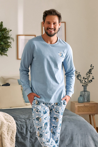 PMB.4511 "Sloth" Piżama Męska Doctor Nap - black