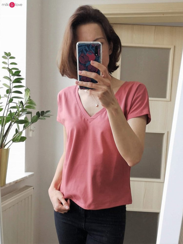 Bluzka ciążowa i do karmienia z krótkim rękawem Two Ways Milk&Love dusty cedar