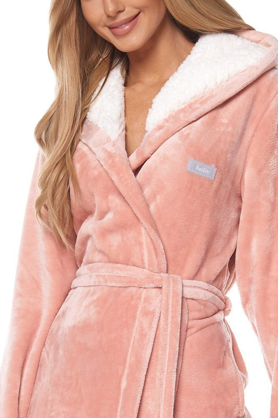 Krótki Szlafrok Damski 2125 Ole L&L - perła