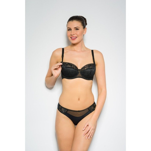 Mama Glamour Semi Padded Black usztywniany biustonosz do karmienia Momtobe czarny