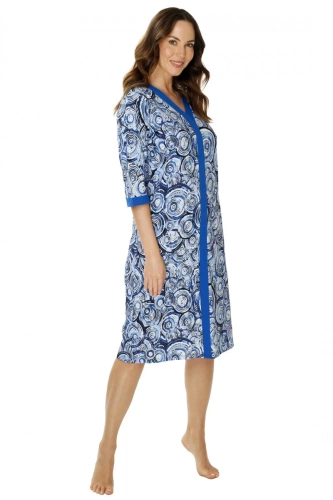 Koszula nocna 86671 Irene Mewa druk niebieski 