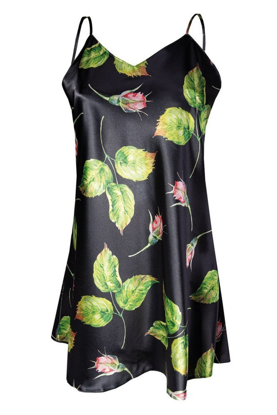 Halka satynowa Flowers DKaren - DK-HK 8 czarny