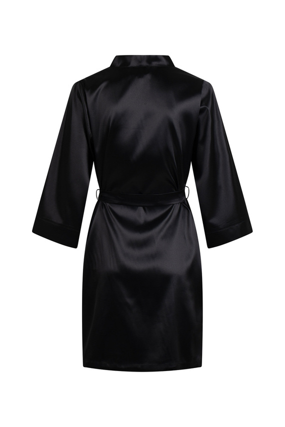 Szlafrok damski satynowy Vesna ByShelly - czarny
