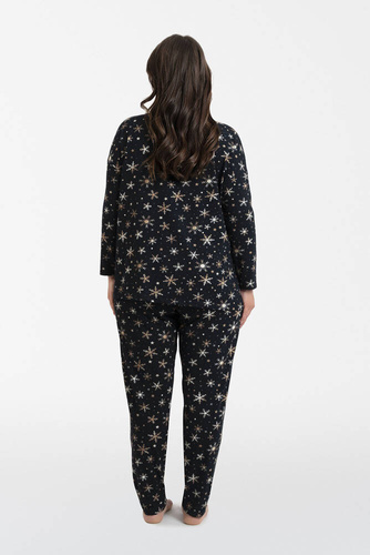 Piżama Damska długi rękaw, długie spodnie Laponia Italian Fashion - druk 