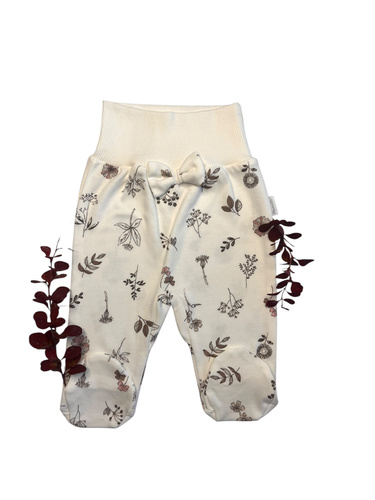 Mamatti PD15220 – półśpiochy dla niemowląt z motywem listków, bawełniane