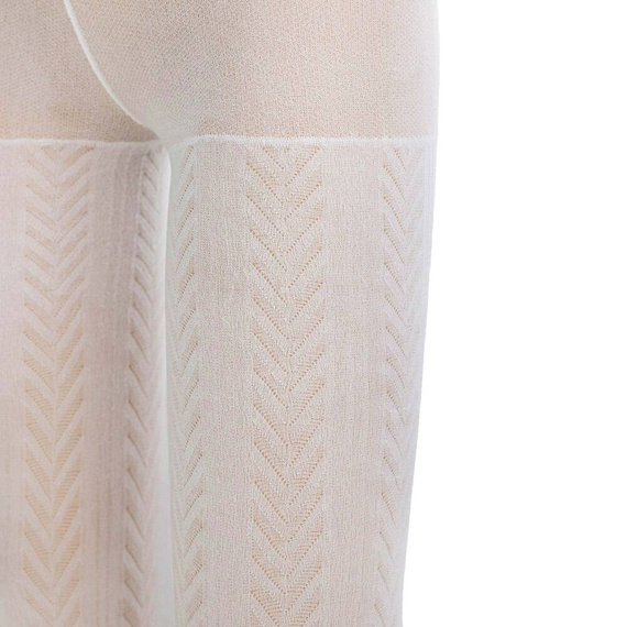 Rajstopy żakardowe W3 141804 Nicol - biały